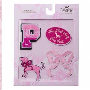 PINK Victoria's Secret/ LoveShackFancy Pink Embroidered Patch Set